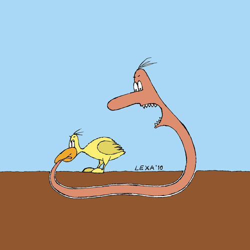 Cartoon Ende vom Wurm